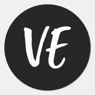 Lo Ve Love Matching Couple Husband Wife Valentine' Classic Round Sticker