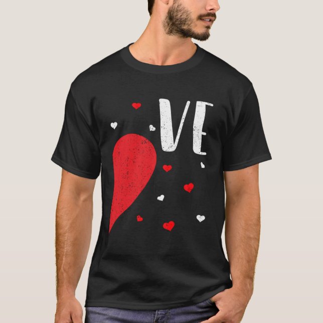 LO VE Valentines Day Matching Couples Shirt Heart  (Front)