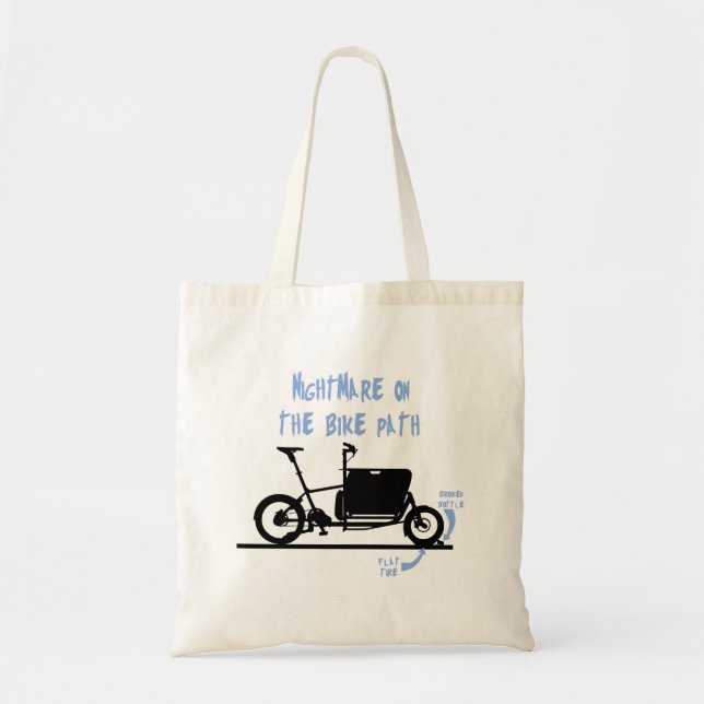 load bike nightmare, Cargo e-bike nightmare, Tote Bag (Front)