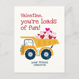 Load of Fun Dump Truck Valentine's Day Postcard