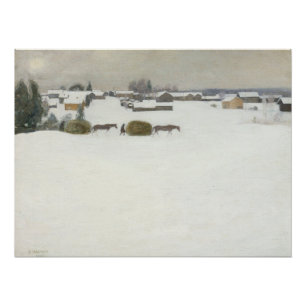 Load of Hay   Pekka Halonen Winter Landscape Poster