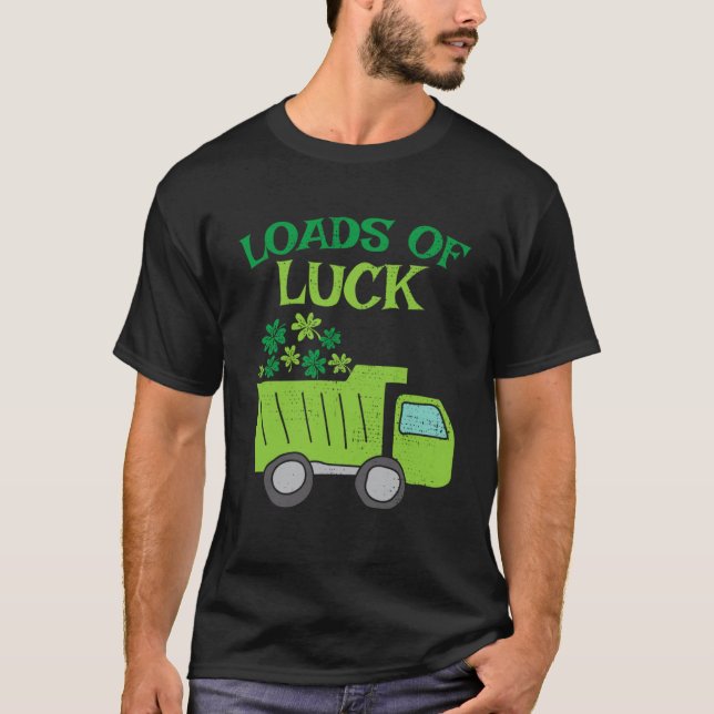 Load Of Luck Bulldozer Shamrock St Patricks Day Ki T-Shirt (Front)