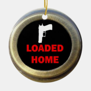 Loaded Gun Home Ceramic Tree Decoration