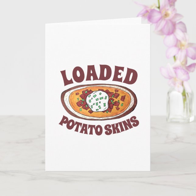 Loaded Potato Skins Snack Food Appetizer Bacon Card (Orchid)