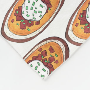 Loaded Potato Skins Snack Food Appetizer Bacon Fleece Blanket