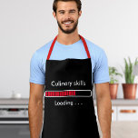 Loading Bar Custom Quote | Geek Humour Chef's Apro Apron<br><div class="desc">Personalise your own witty quote on this template chef's apron. Choose your own text,  edit colours and make it one of a kind. A familiar computer progress bar with two lines of custom text. Ideal as a funny gift even if it's just for you.</div>