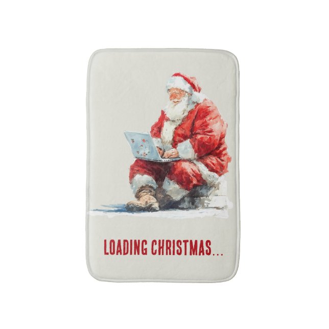 Loading Christmas Funny Santa Design Bath Mat (Front Vertical)