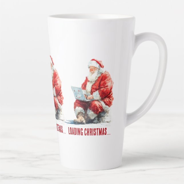 Loading Christmas Funny Santa Design Latte Mug (Right)
