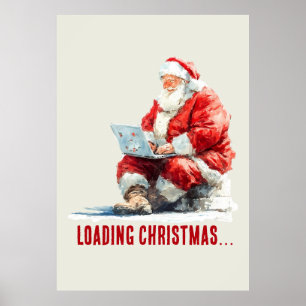 Loading Christmas Funny Santa Design Poster