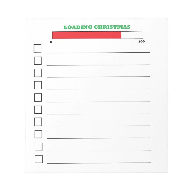 "Loading Christmas" Notepad (Front)