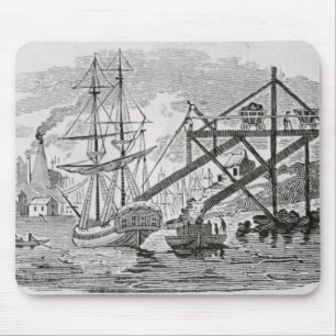 Loading Coal on Cargo Ships Mouse Mat