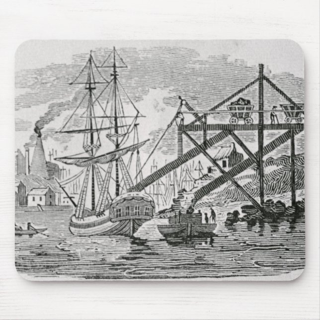Loading Coal on Cargo Ships Mouse Mat (Front)