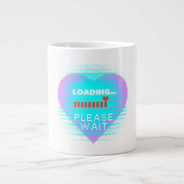 Loading Heart Retro Gamer Large Coffee Mug (Front)
