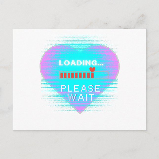 Loading Heart Retro Gamer Postcard (Front)