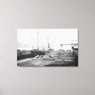 Loading Lumber in General Hubbard Ship Canvas Print