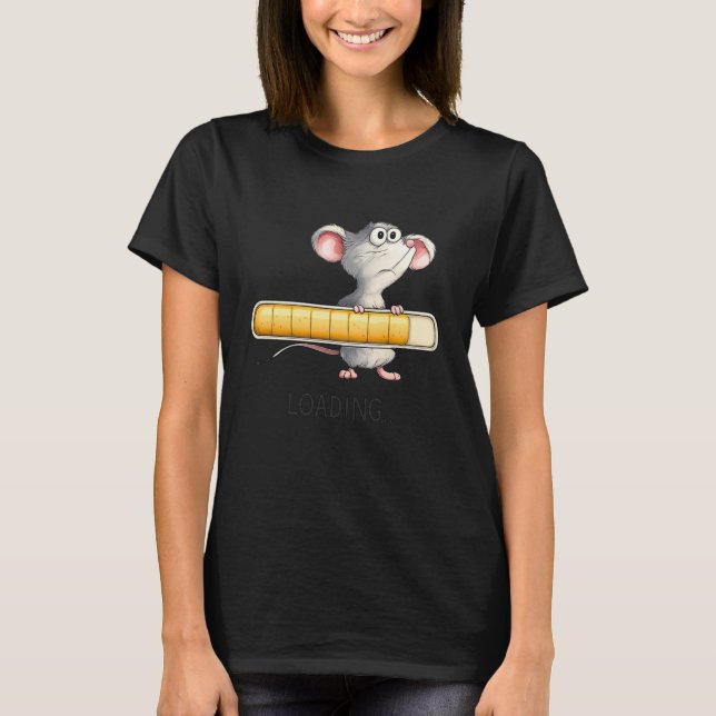 Loading Mouse Cute Progress Bar Cartoon T-Shirt (Front)
