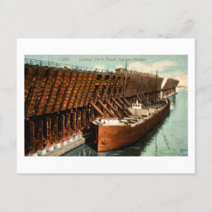 Loading Ore in Duluth-Superior Harbor Holiday Postcard