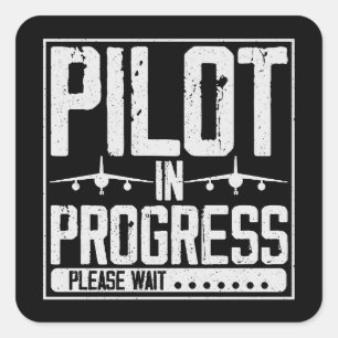 Loading… Pilot Upgrade in Progress Flight School Square Sticker