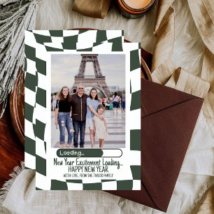 Loading...Retro Groovy Trendy Happy New Year 2025 Holiday Card