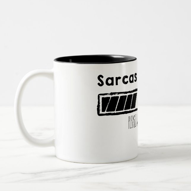 loading sarcasm (black) Two-Tone coffee mug (Left)