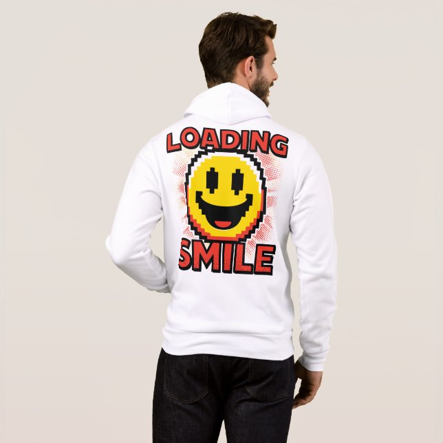 Loading Smile – Retro Pixel Art 8-Bit Smiley Face Hoodie (Back Full)