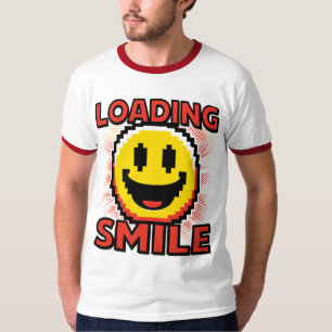 Loading Smile – Retro Pixel Art 8-Bit Smiley Face T-Shirt
