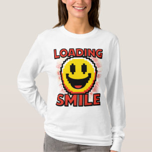 Loading Smile – Retro Pixel Art 8-Bit Smiley Face T-Shirt