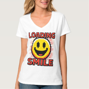 Loading Smile – Retro Pixel Art 8-Bit Smiley Face T-Shirt