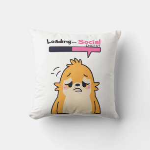 Loading… Social Energy – Cute Tired Doodle Charact Cushion