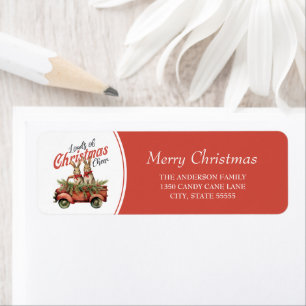 Loads of Christmas Cheer Rabbits in Red Truck