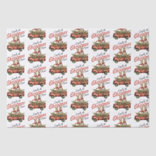 Loads of Christmas Cheer Rabbits in Red Truck Tissue Paper