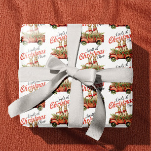Loads of Christmas Cheer Rabbits in Red Truck Wrapping Paper