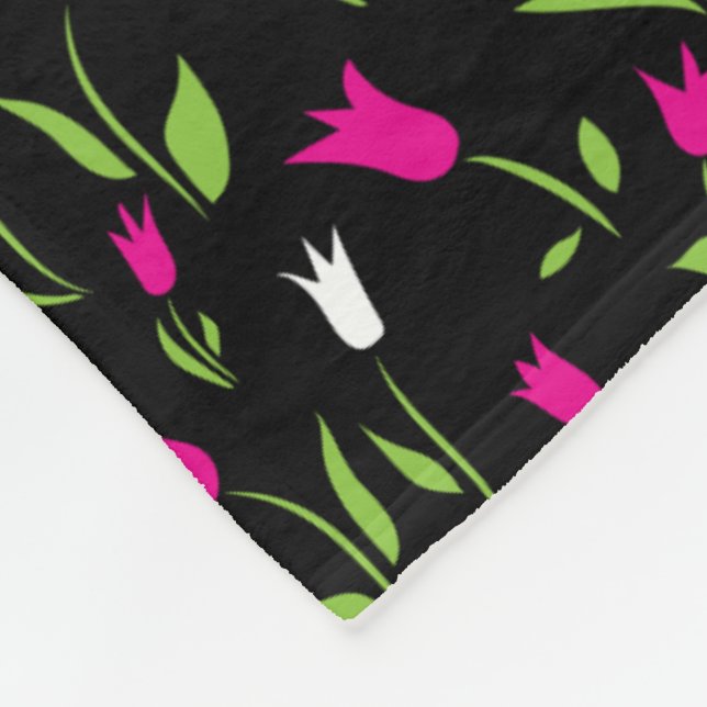 Loads of Colourful Tulips Fleece Blanket (Corner)