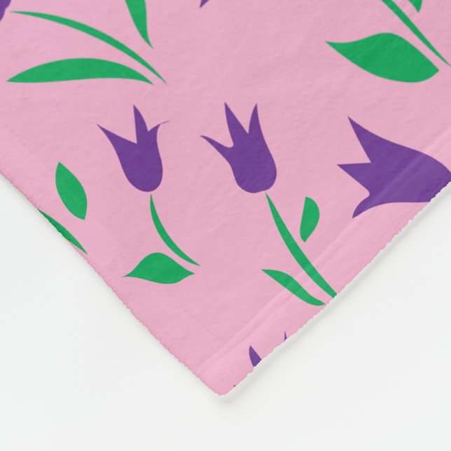 Loads of Colourful Tulips Fleece Blanket (Corner)