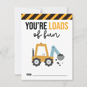 Loads of Fun Kids Construction Valentine Card