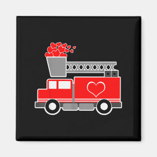 Loads Of Love Firetruck Valentine Day - Firefighte Magnet