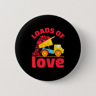 Loads Of Love Truck Hearts Valentines Day Kids Tod 6 Cm Round Badge