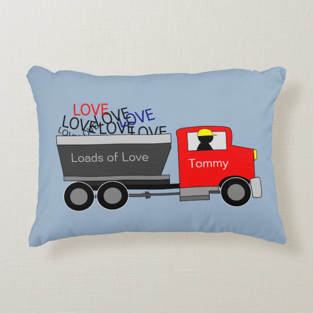"Loads of Love" Truck Personalised Decorative Cushion (Front)