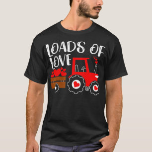 Loads Of Love Valentines Day Hearts Day Tractor Lo T-Shirt