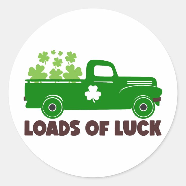 Loads of Luck 🍀✨ Classic Round Sticker (Front)