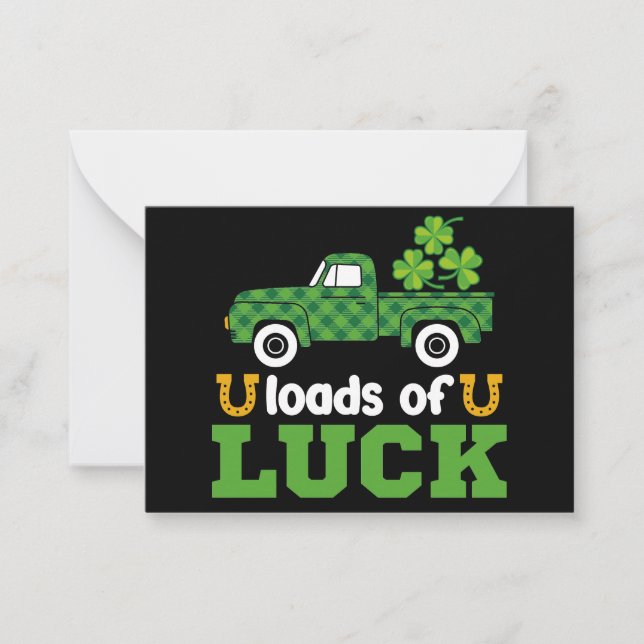 Loads Of Luck Tractor Boys St Patricks Day Kids Card (Front)