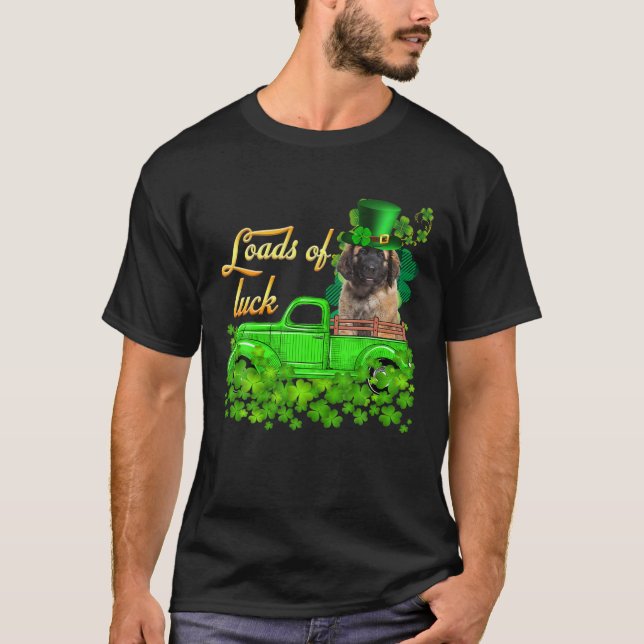 Loads Of Luck Truck Leonberger St Patrick's Day T-Shirt (Front)