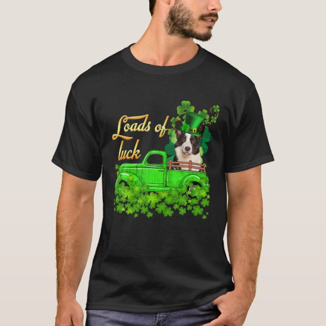 Loads Of Luck Truck Welsh Corgi St Patrick's Day T-Shirt (Front)