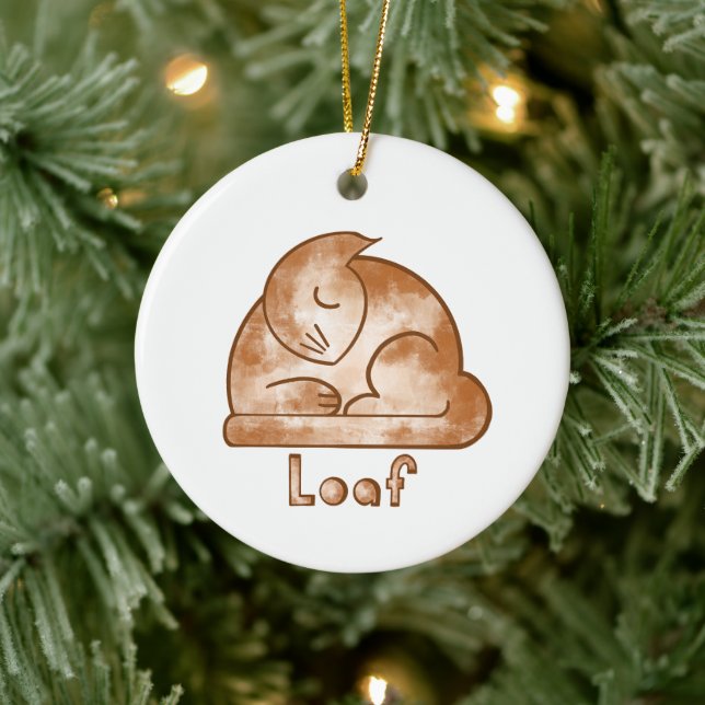 Loaf Cat Ceramic Tree Decoration (Tree)