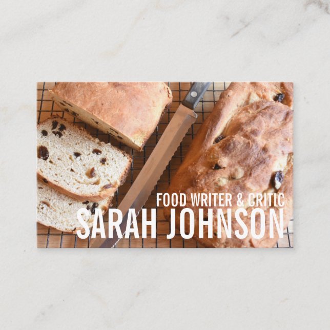 Loaf of Bread Baking Bakery Pastry Chef Food Blog Business Card (Front)