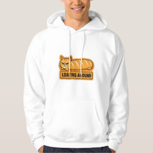 Loafing Around Funny Cat Bread Hoodie