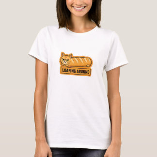 Loafing Around Funny Cat Bread T-Shirt