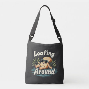 Loafing Around Relaxing Bread Food Lover Crossbody Bag