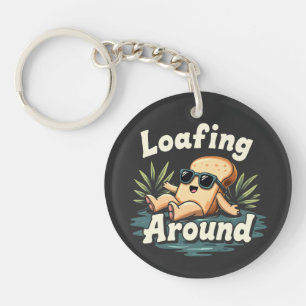 Loafing Around Relaxing Bread Food Lover Key Ring