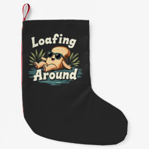 Loafing Around Relaxing Bread Food Lover Small Christmas Stocking